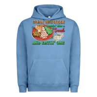 Pigment Pebble Blue torn between lookin like a snack and eatin one Urban Hoodie - FaDigitalArtStudio