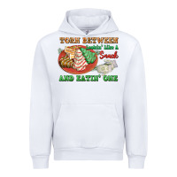 White torn between lookin like a snack and eatin one Urban Hoodie - FaDigitalArtStudio