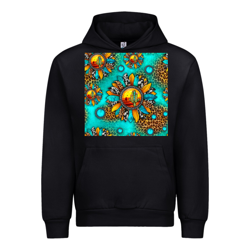 Western Sunset Sunflowers Seamless Pattern Urban Hoodie by HRA Design Shop | Teevron