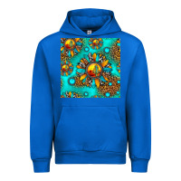 Cobalt western sunset sunflowers seamless pattern Urban Hoodie - HRA Design Shop