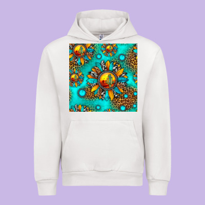 Western Sunset Sunflowers Seamless Pattern Urban Hoodie Designed By Hra Design Shop