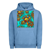 Pigment Pebble Blue western sunset sunflowers seamless pattern Urban Hoodie - HRA Design Shop