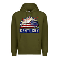 Army Green Kentucky 4th of July Premium Hoodie - CowGirlArtShop