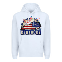 White Kentucky 4th of July Premium Hoodie - CowGirlArtShop