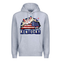 Heather Grey Kentucky 4th of July Premium Hoodie - CowGirlArtShop