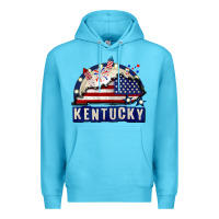 Ocean Blue Kentucky 4th of July Premium Hoodie - CowGirlArtShop