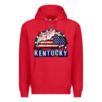Red Kentucky 4th of July Premium Hoodie - CowGirlArtShop
