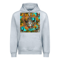 Heather Grey aztec bull skull seamless pattern Urban Hoodie - HRA Design Shop