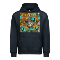 Navy aztec bull skull seamless pattern Urban Hoodie - HRA Design Shop