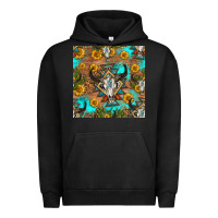 Pigment Black aztec bull skull seamless pattern Urban Hoodie - HRA Design Shop