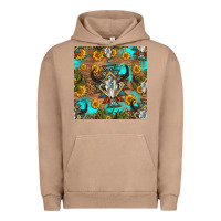 Pigment Burro aztec bull skull seamless pattern Urban Hoodie - HRA Design Shop