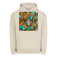 Pigment French Oak aztec bull skull seamless pattern Urban Hoodie - HRA Design Shop