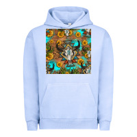 Pigment Grape Ice aztec bull skull seamless pattern Urban Hoodie - HRA Design Shop