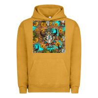 Pigment Peanut Butter aztec bull skull seamless pattern Urban Hoodie - HRA Design Shop