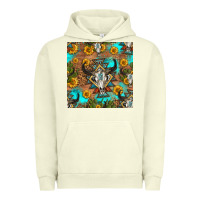Pigment Pistachio aztec bull skull seamless pattern Urban Hoodie - HRA Design Shop