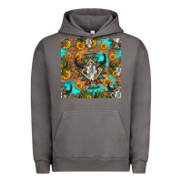 Pigment Tornado aztec bull skull seamless pattern Urban Hoodie - HRA Design Shop