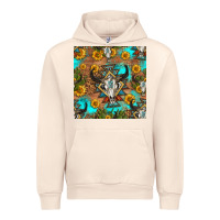 Sandshell aztec bull skull seamless pattern Urban Hoodie - HRA Design Shop