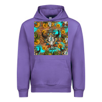 Tulip aztec bull skull seamless pattern Urban Hoodie - HRA Design Shop