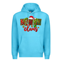Ocean Blue Christmas nanny claus Premium Hoodie - FaDigitalArtStudio