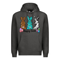 Charcoal Heather Western happy easter peeps Premium Hoodie - Neo Western