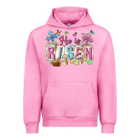 Fuchsia Pink he is risen easter with flowers Urban Hoodie - Neo Western