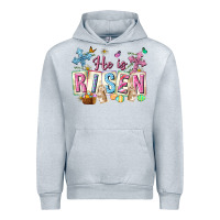 Heather Grey he is risen easter with flowers Urban Hoodie - Neo Western