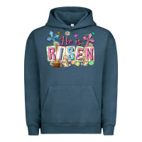 Pigment Midnight Navy he is risen easter with flowers Urban Hoodie - Neo Western