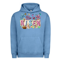 Pigment Pebble Blue he is risen easter with flowers Urban Hoodie - Neo Western