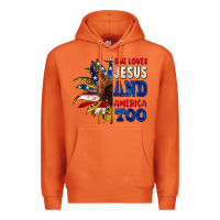 Carrot She loves Jesus and America too 4th of july Premium Hoodie - CowGirlArtShop