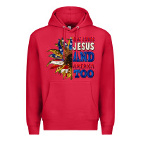 Cardinal She loves Jesus and America too 4th of july Premium Hoodie - CowGirlArtShop