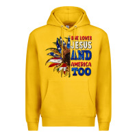 Lemon She loves Jesus and America too 4th of july Premium Hoodie - CowGirlArtShop