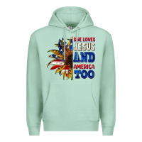 Seafoam She loves Jesus and America too 4th of july Premium Hoodie - CowGirlArtShop