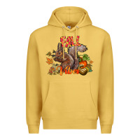 Antique Gold Fall Vibes Squirrel Premium Hoodie - CowhideDigitalArt
