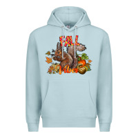 Blue Mist Fall Vibes Squirrel Premium Hoodie - CowhideDigitalArt