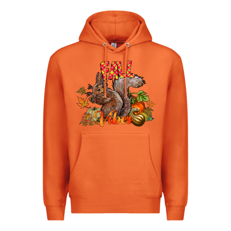 Fall Vibes Squirrel Premium Hoodie by CowhideDigitalArt | Teevron