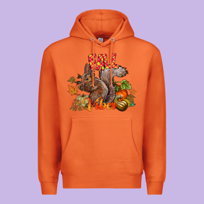 Fall Vibes Squirrel Premium Hoodie Designed By Cowhidedigitalart