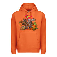 Carrot Fall Vibes Squirrel Premium Hoodie - CowhideDigitalArt