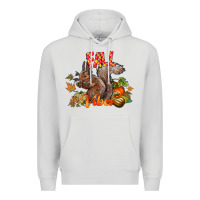 Dove Grey Fall Vibes Squirrel Premium Hoodie - CowhideDigitalArt