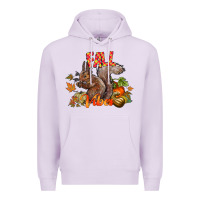 Lilac Fall Vibes Squirrel Premium Hoodie - CowhideDigitalArt