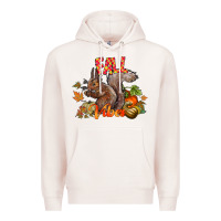 Pale Pink Fall Vibes Squirrel Premium Hoodie - CowhideDigitalArt