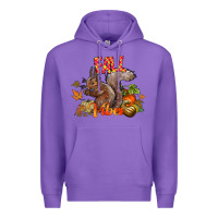 Purple Fall Vibes Squirrel Premium Hoodie - CowhideDigitalArt