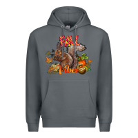 Rock Fall Vibes Squirrel Premium Hoodie - CowhideDigitalArt