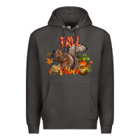 Smoke Fall Vibes Squirrel Premium Hoodie - CowhideDigitalArt