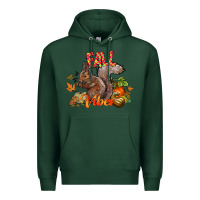 Sports Green Fall Vibes Squirrel Premium Hoodie - CowhideDigitalArt