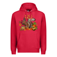 Cardinal Fall Vibes Squirrel Premium Hoodie - CowhideDigitalArt