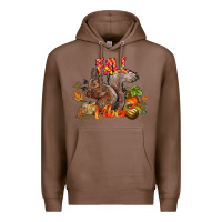Chestnut Fall Vibes Squirrel Premium Hoodie - CowhideDigitalArt