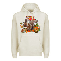 Oatmeal Heather Fall Vibes Squirrel Premium Hoodie - CowhideDigitalArt