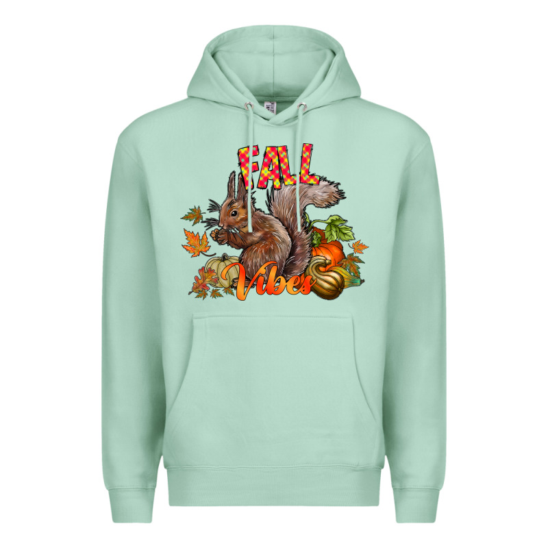Fall Vibes Squirrel Premium Hoodie by CowhideDigitalArt | Teevron