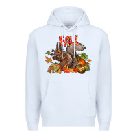 White Fall Vibes Squirrel Premium Hoodie - CowhideDigitalArt