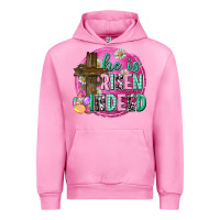 Fuchsia Pink he is risen indeed easter Urban Hoodie - Neo Western